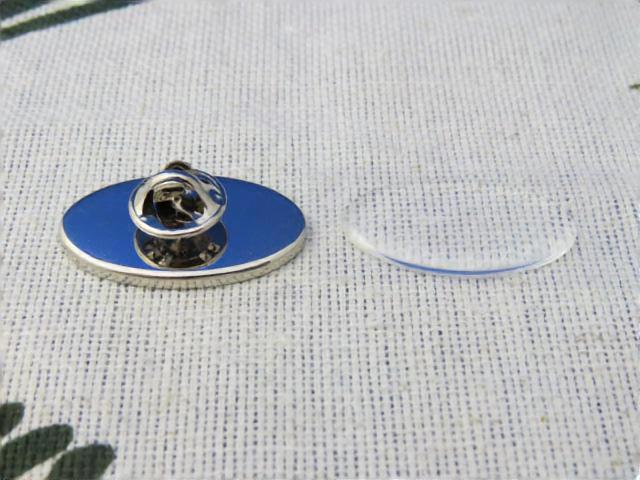ピンバッチパーツ楕円型30㎜の画像２